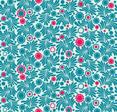 flowers pattern classical flat blue red decor