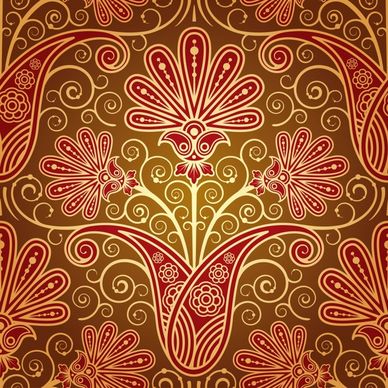 flower pattern traditional classical seamless curves ornament