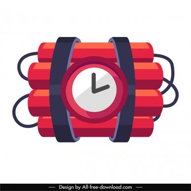 timing bomb icon firecracker clock sketch
