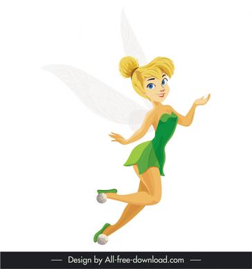 tinker bell fairy character icon cute cartoon design 
