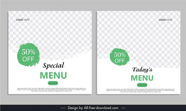 today special menu template checkered flat