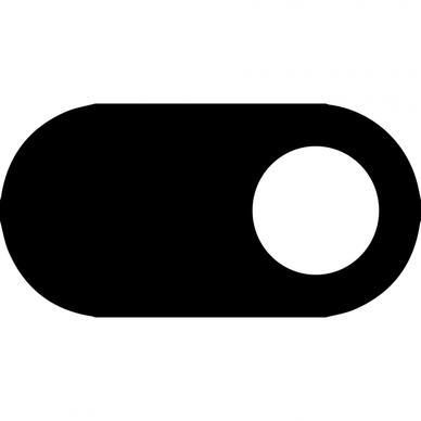 toggle on button sign icon flat contrast black white rounded design
