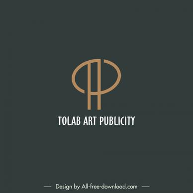 tolab art publicity logotype flat elegant stylized texts lines