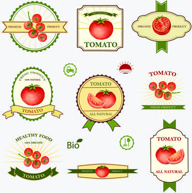 tomato labels vintage vector