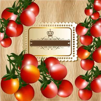 Tomatoes text template design vector001