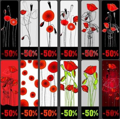 topic discount tag vector flowers