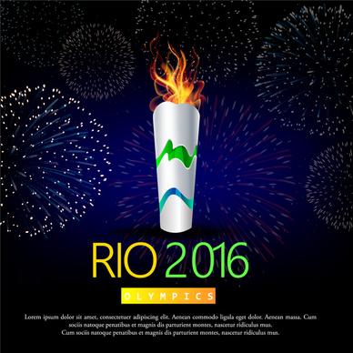 torch of olympic rio de janeiro 2016 background design templates