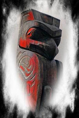 totem pole computer graphic textured