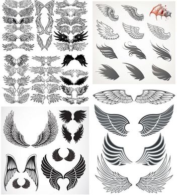 totem variety of wings vector