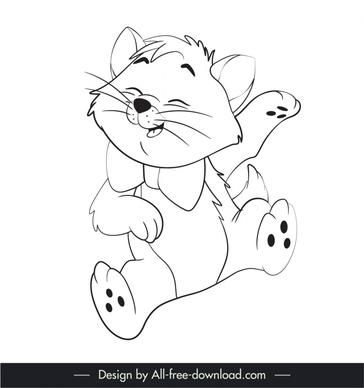toulouse the aristocats icon funny cute dynamic cartoon outline  