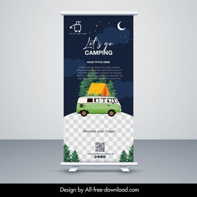   tourism roll up banner template bus tent checkered decor