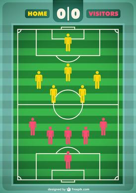 tournament soccer field design elements vector