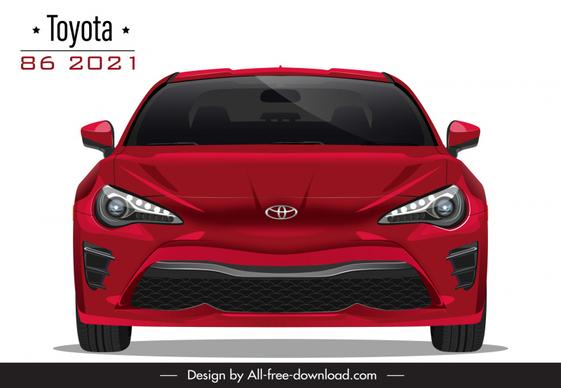 toyota 86 2021 car model icon modern symmetric front view design
