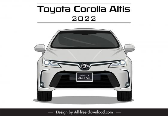 toyota corolla altis 2022 car model advertising template modern symmetric front view design 