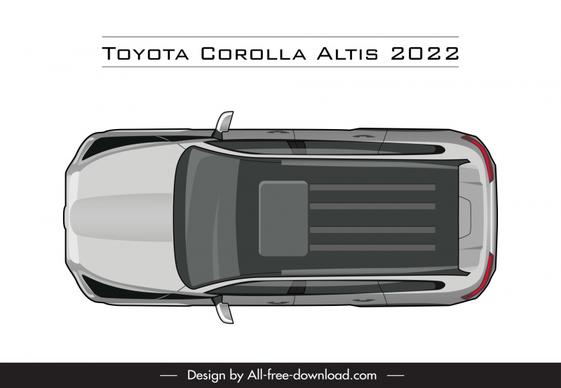 toyota land cruiser 2022 car model advertising template flat symmetric top view design 