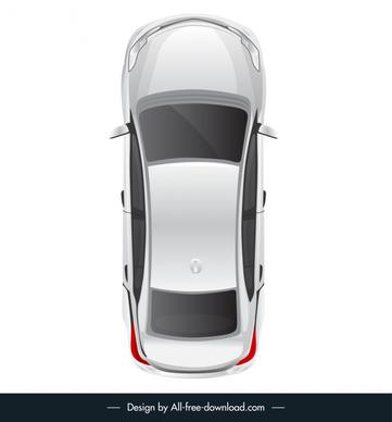 toyota vios car model icon top view flat sketch