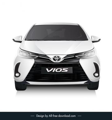 toyota vios car model template front view sketch modern design 