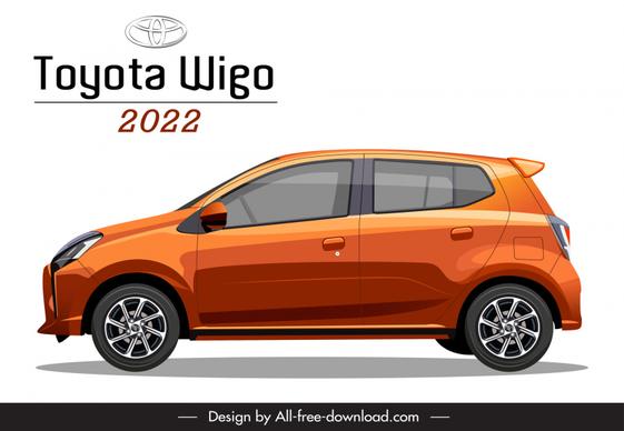 toyota wigo 2022 car model icon flat side view sketch