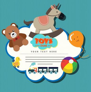 toys store badge template colored flat design