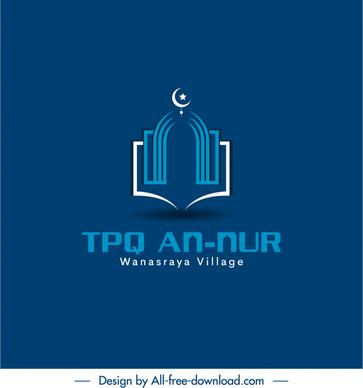 tpq an nur logo flat symmetrical architecture star crescent sketch