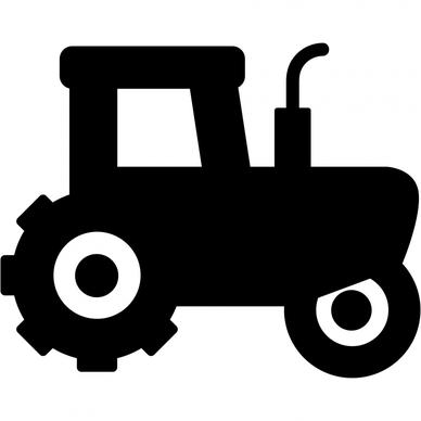 tractor icon flat silhouette side view sketch