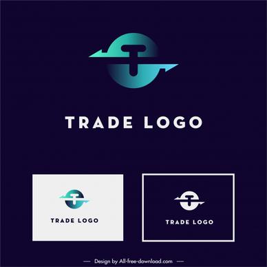 trade logotype template modern symmetric arrow shape sketch