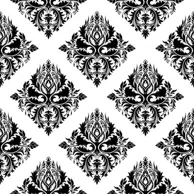 decorative patern symmetric repeating black white sketch