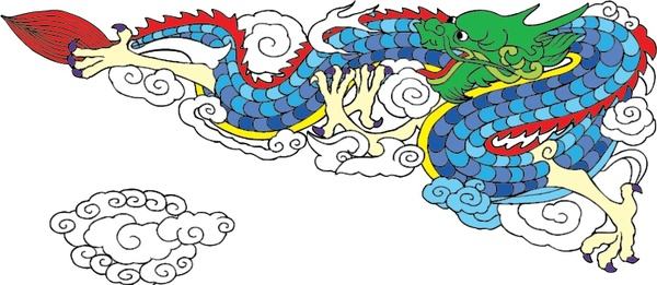 traditional dragon pattern vector