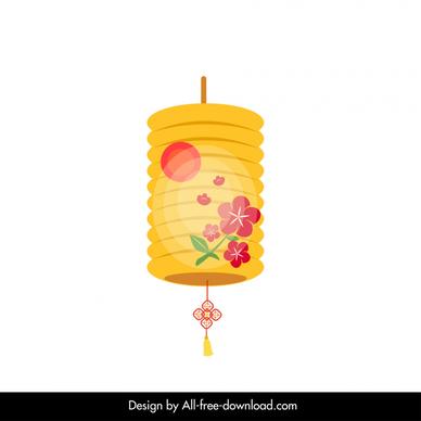 traditional japanese lantern icon petal flower decor