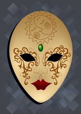 traditional mask background scary design woman face icon