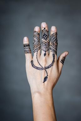 traditional mehndi art picture elegant hand closeup