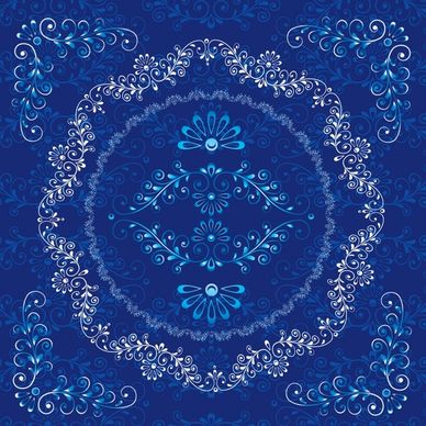 decorative pattern retro tradition design blue symmetric ornament