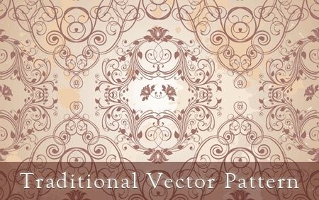 traditional pattern background curves sketch style