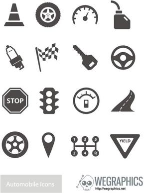traffic elements vector icons