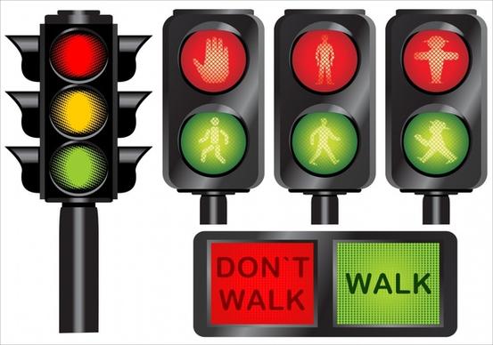 traffic light icons colored modern design