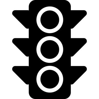 traffic light sign icon flat symmetric black white sketch
