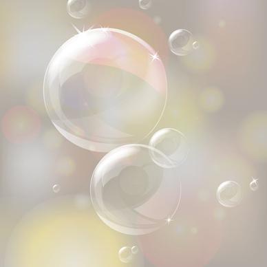 transparent bubbles with background vector