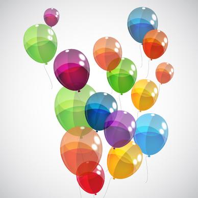 transparent colored balloons vector background