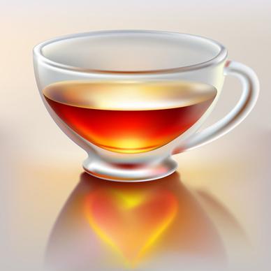 transparent cup with tea vector graphics