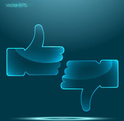 transparent glass gesture vector