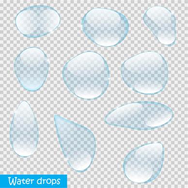 transparent water drops illustration vector