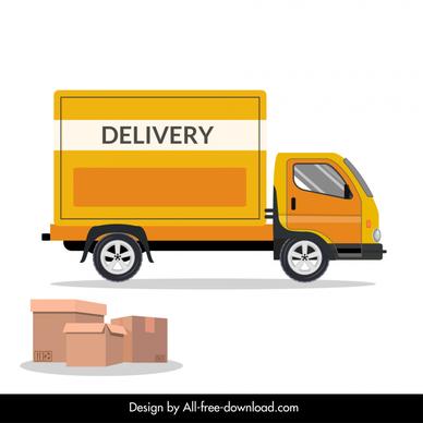 transport delivery design elements truck box sketch