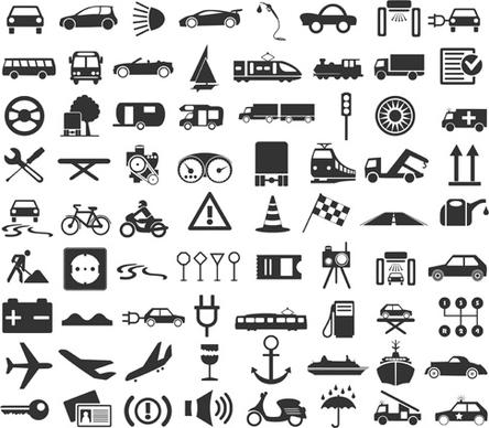 transportation icons vector set