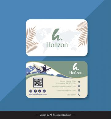 travel agency business card template coconut airplane world map decor