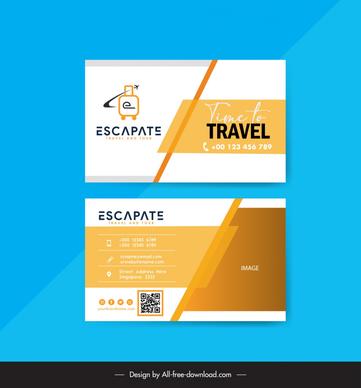 travel agency business card templates elegant luggage geometric shapes
