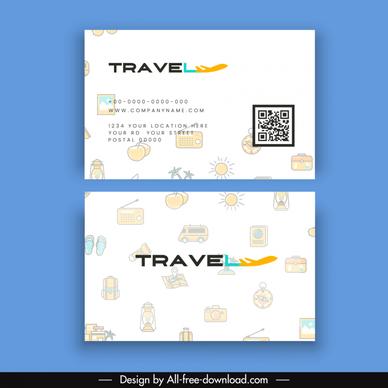 travel agency business card templates flat blurred objects