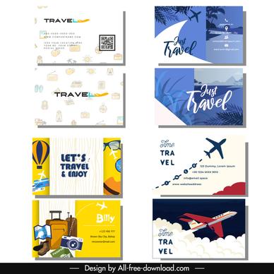 travel agency business card templates flat travel elements