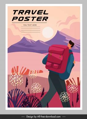travel poster template colorful classical decor