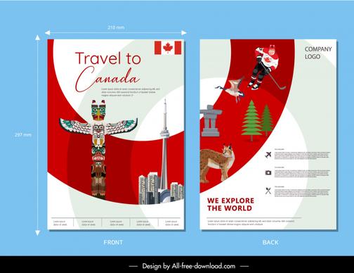 travel to canada poster template country symbols elements sketch 