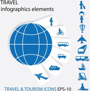 travel with earth infographics elements